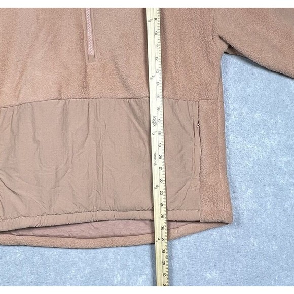 Fabletics Hooded Sweatshirt Womens Medium Peach Sherpa Half-Zip Fleece Jacket - Picture 5 of 8